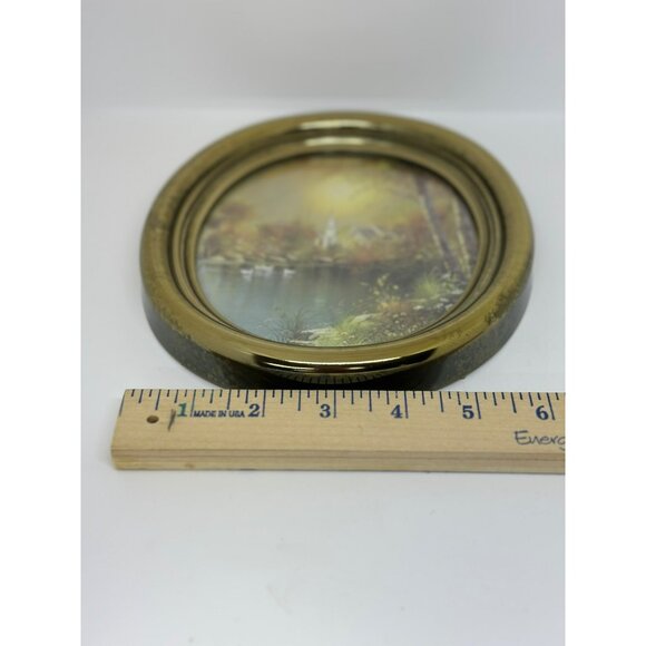 VTG Homco Oval Landscape Art Rustic Lake 7 x 5.5 Set-of-2 Timeless Serene Nature - Picture 10 of 10